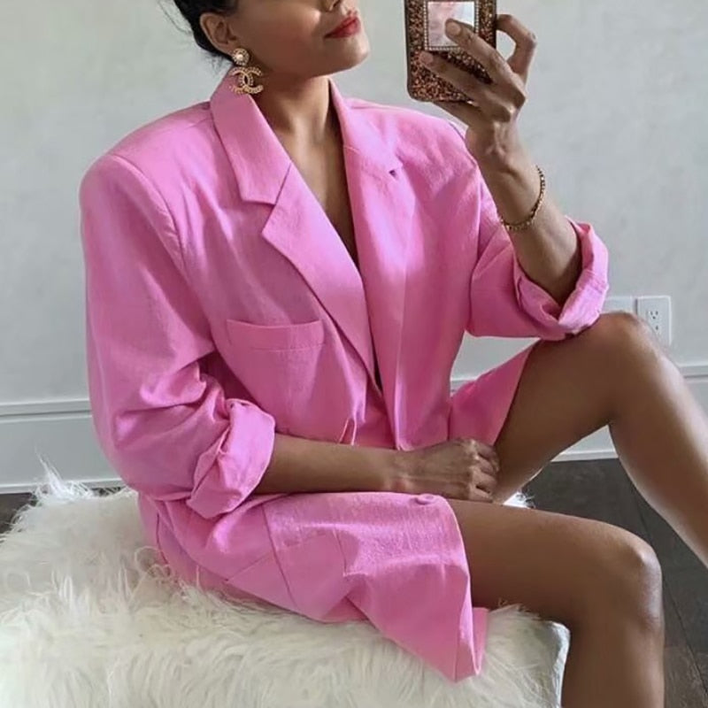 Pink linen blazer MUSSECCO