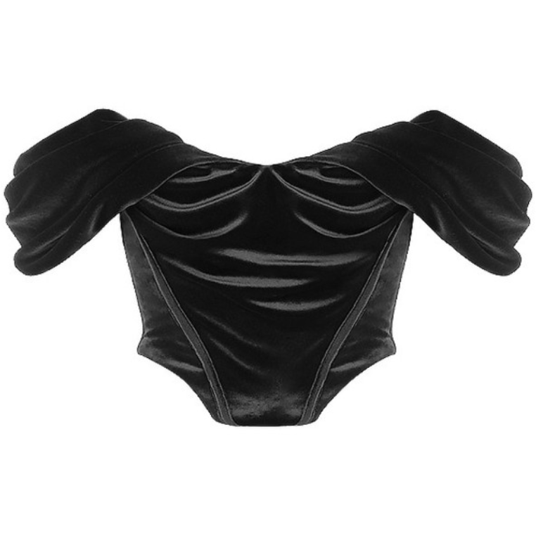 Velvet draped corset – MUSSECCO