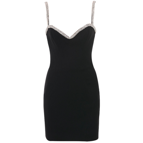 CRYSTAL STRAP BODYCON DRESS – MUSSECCO