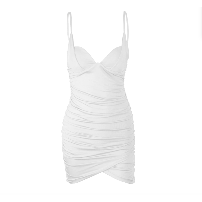 WHITE MINI BODYCON DRESS – MUSSECCO