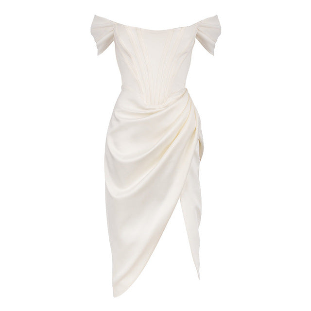 WHITE CORSET BODYCON DRESS – MUSSECCO