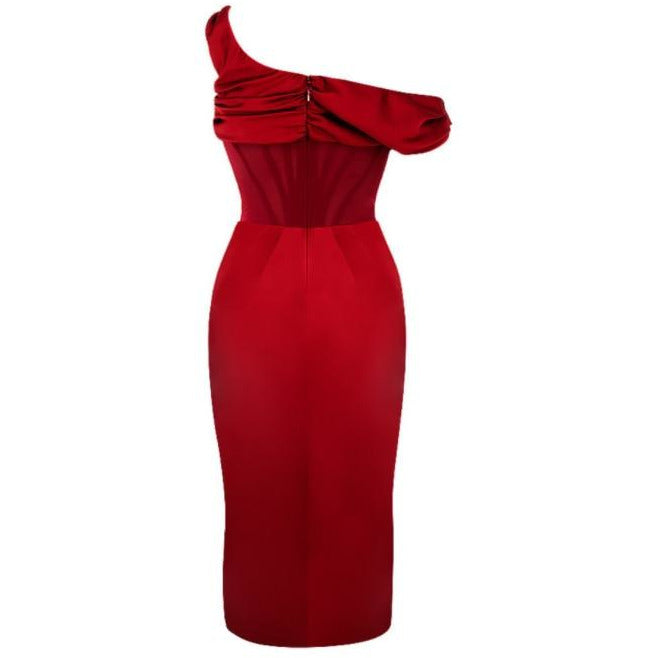 Red corset midi dress – MUSSECCO