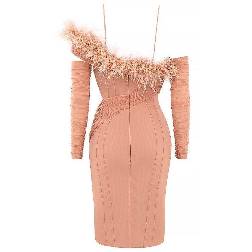 Blush feather dress – MUSSECCO