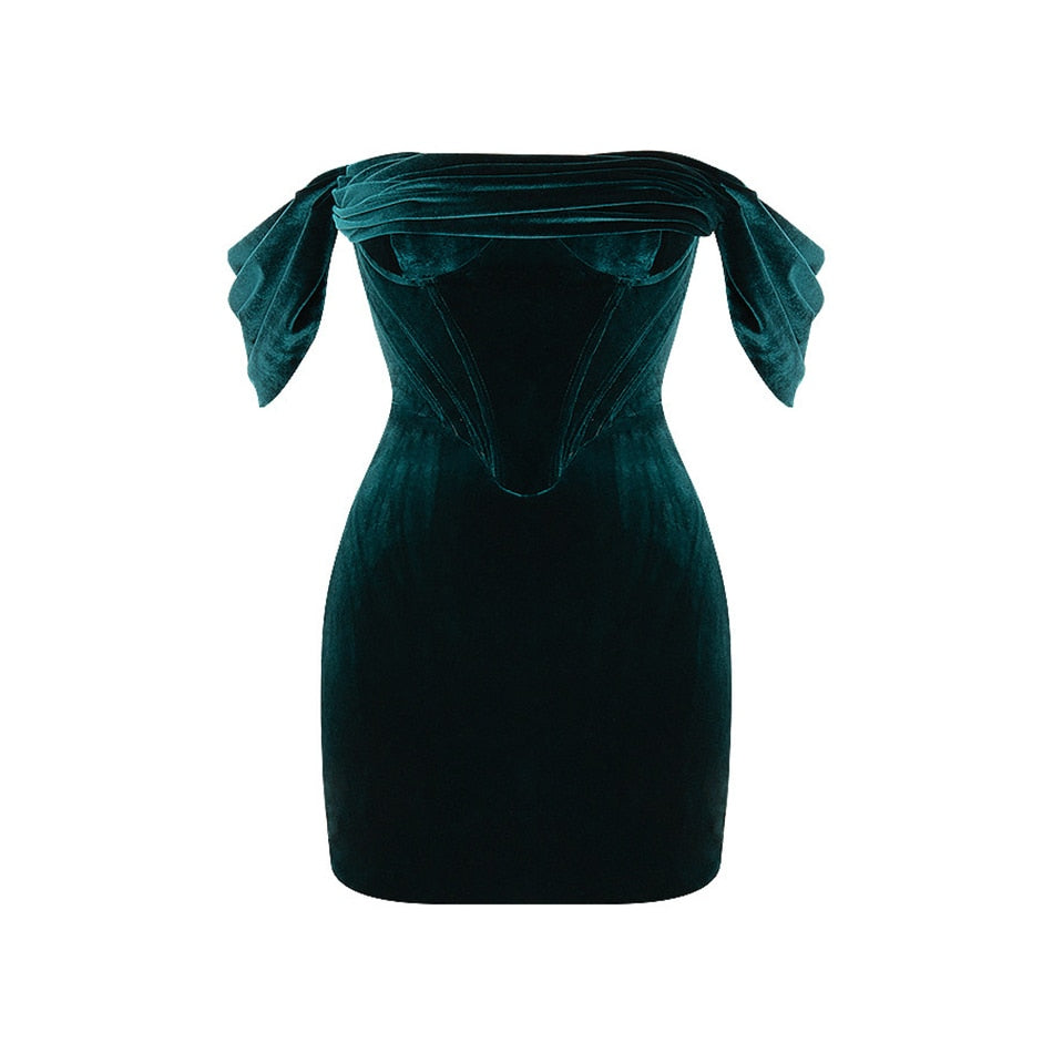 Green velvet bodycon dress MUSSECCO Green velvet bodycon dress MUSSECCO