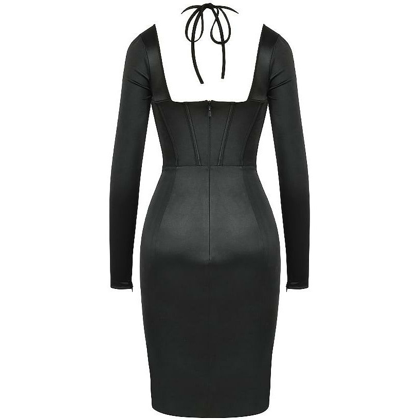 Black long sleeve corset dress – MUSSECCO